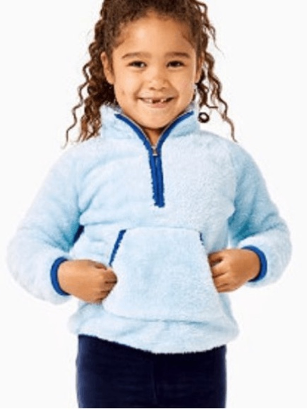 Lilly Pulitzer Little Skipper Sherpa Popover in Skim Blue Sz M